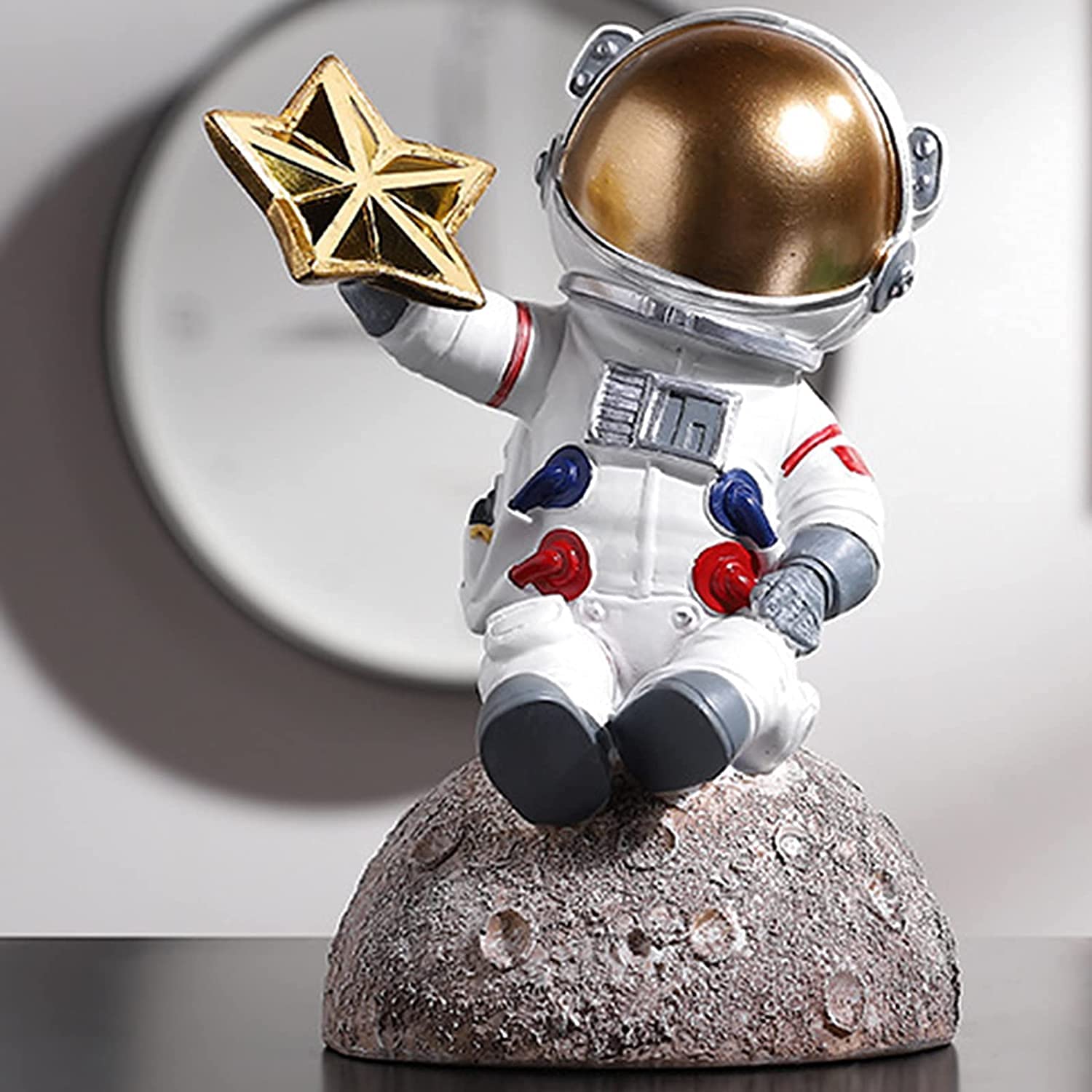 Figura de astronauta de resina, estatua de astronauta, escultura de astronauta, estatua de espacio exterior para decoración del hogar, adorno de oficina, estilo B