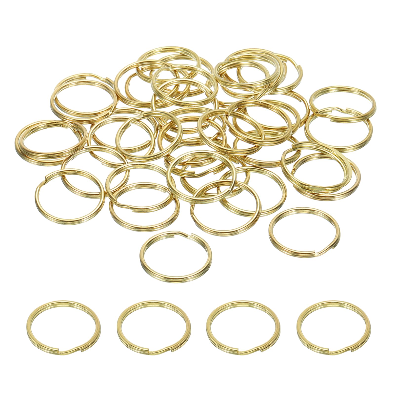 PATIKIL Flat Split Ring, 40Pcs 1"/25mm Dia Brass Flat Split Key Chain Rings for DIY Home Office Car Keys