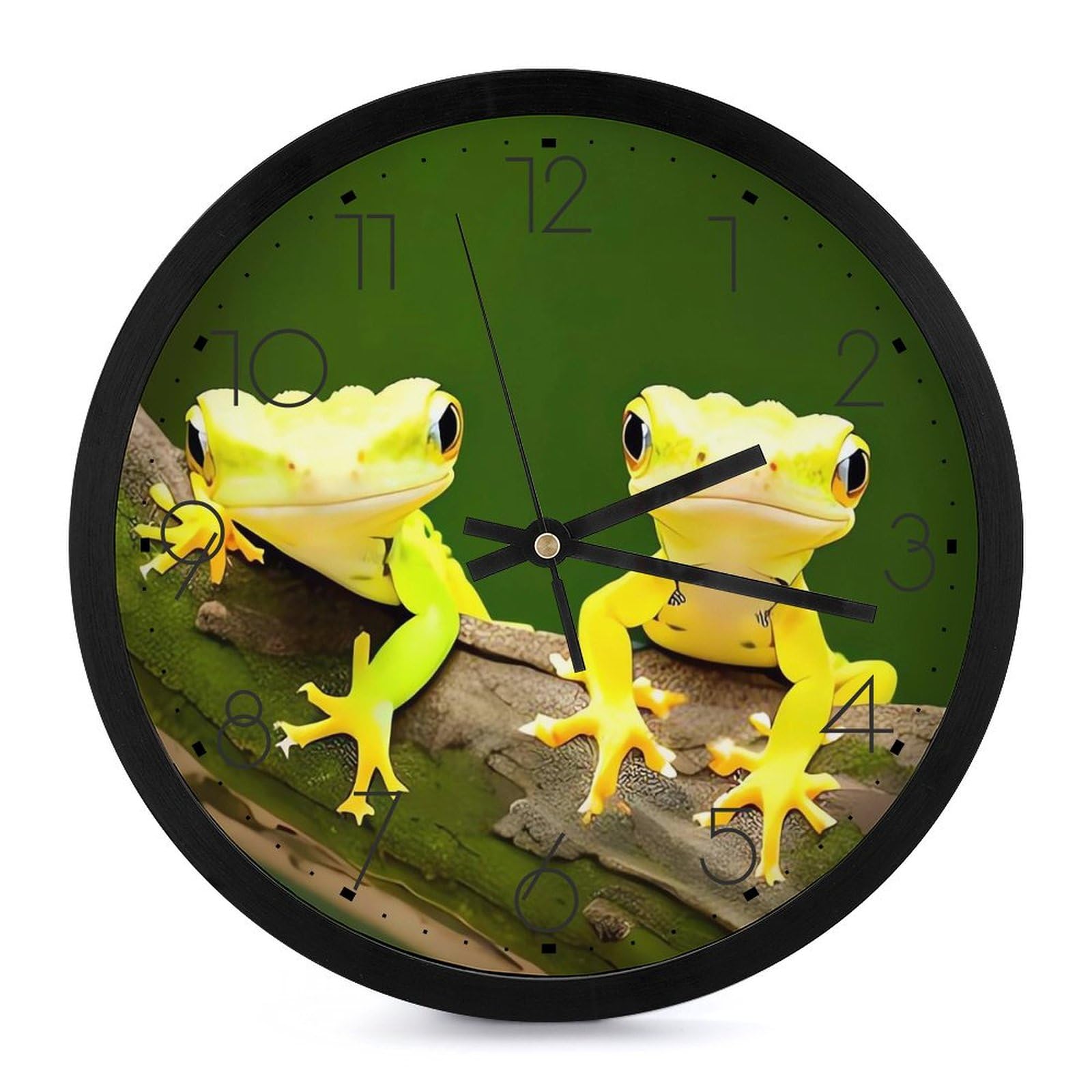 Horloge murale moderne silencieuse avec décor gecko pour salon et bureau