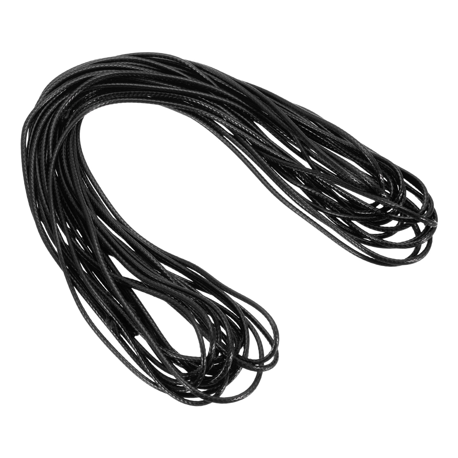 sourcing map Waxed Cord 2mm Waxed Polyester Cord 11 Yard Wax String for Bracelet Making,Necklaces, Beading,Jewelry Making and DIY Crafts(Black)