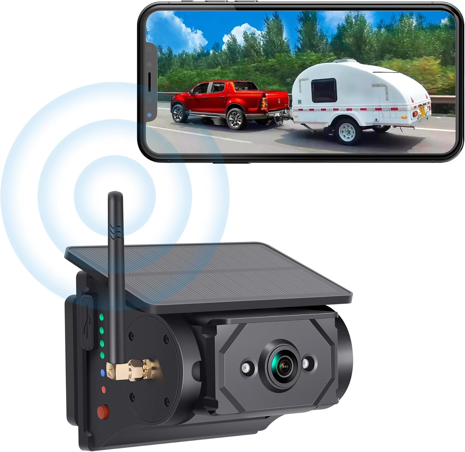 Solar-Powered Wireless Backup Camera with AI Security-Smart Human/Vehicle Detection,WiFi Connectivity,Cordless & Magnetic Mount Rear View Camera Upgrade Your Truck,Trailer,RV,or Camper WF102 Solar-Powered Wireless Backup Camera with AI Security-Smart Human/Vehicle Detection,WiFi Connectivity,Cordless & Magnetic Mount Rear View Camera Upgrade Your Truck,Trailer,RV,or Camper WF102