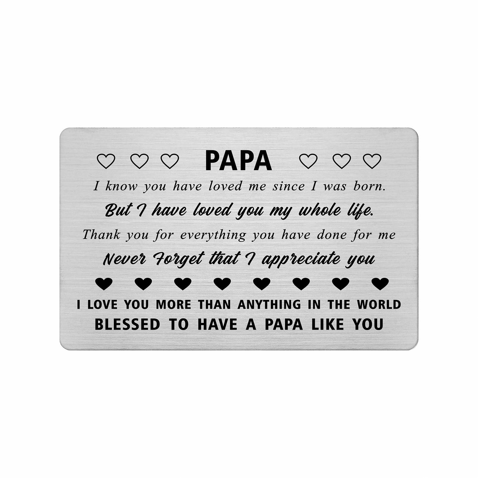 Yobent Papa Fathers Day Card Gifts for Men, Best Papa Birthday Card Present from Grandkids