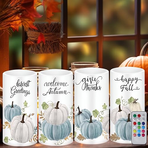 Miniatura 11 de Tiamon 4 piezas de velas con notas musicales y claves LED, velas sin llama con tema musical, operadas a batería con control remoto, LED de pilar,