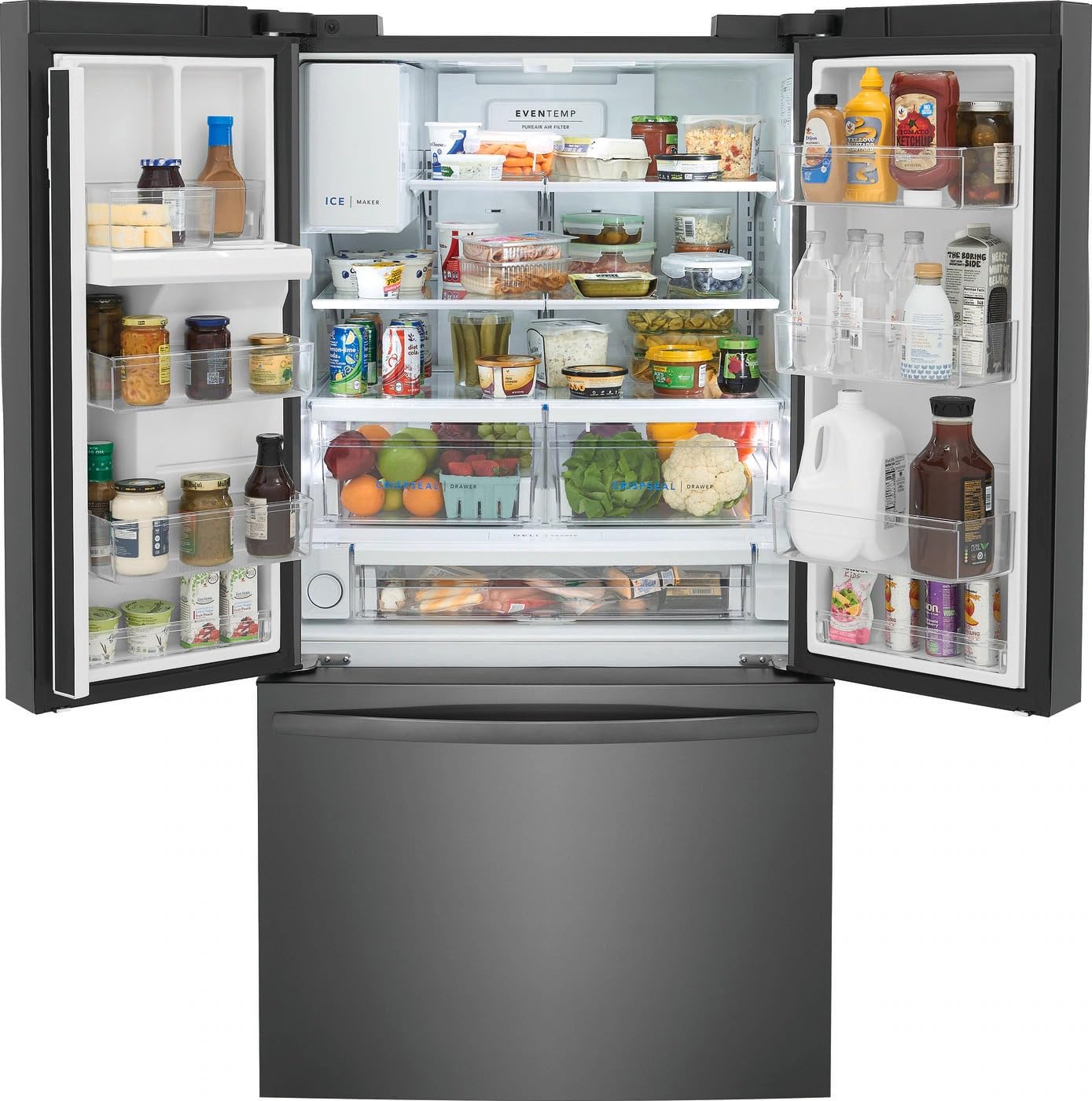Frigidaire Frfs2823a 36 Inch Wide 27.8 Cu. Ft. French Door Refrigerator With External Ice And Water Dispenser - Black Stainless Steel on Fridge.com - View 2