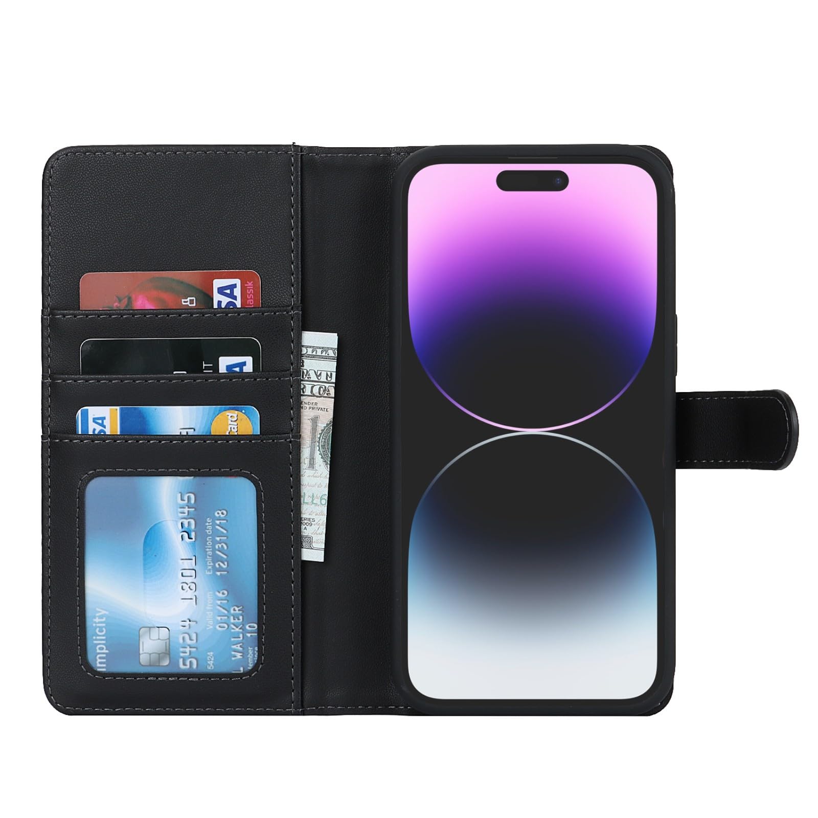 Zouzt for iPhone 14 Pro Max 6.7 Inch Detachable Wallet Case with Card Holder for MagSafe Premium PU Leather 2 in 1 Flip Folio Book Magnetic Stand Protective Phone Cover - Image 4