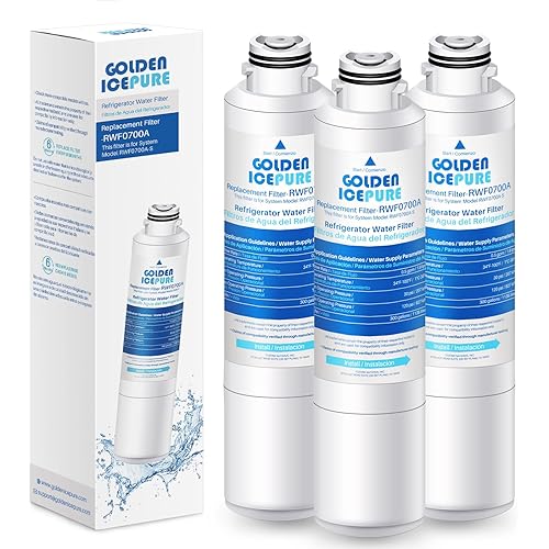 GOLDEN ICEPURE DA29-00020B Refrigerator Water Filter, Replacement for Samsung Water Filter HAF-CIN/EXP RF28HFEDBSR, RF263BEAESR, RF4287HARS,RF4267HARS,DA97-08006A 3PACK