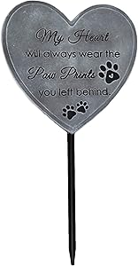 The Lakeside Collection Pet Memorial Stake Paw Prints Decorative Stake for Cats and Dogs