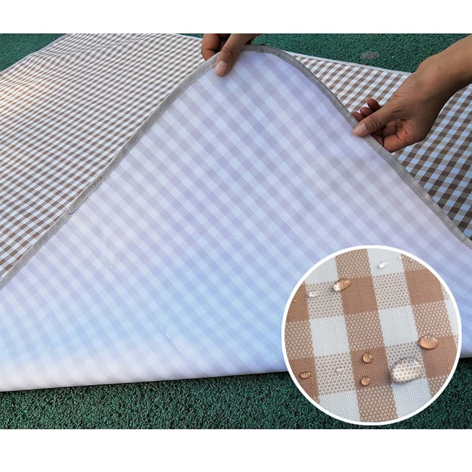 Couverture Pique Niques, Tapis Pique Niques Extérieure Imperméable, Grande Natte de Plage Nappe Picnic avec Poignée (Color : Black White Dots, Size : 150x200cm)