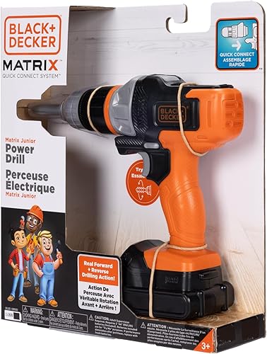 Miniatura 5 de BLACK+DECKER Matrix Jr. Power Drill Kids Tools Play Toy con acción de perforación hacia adelante y hacia atrás