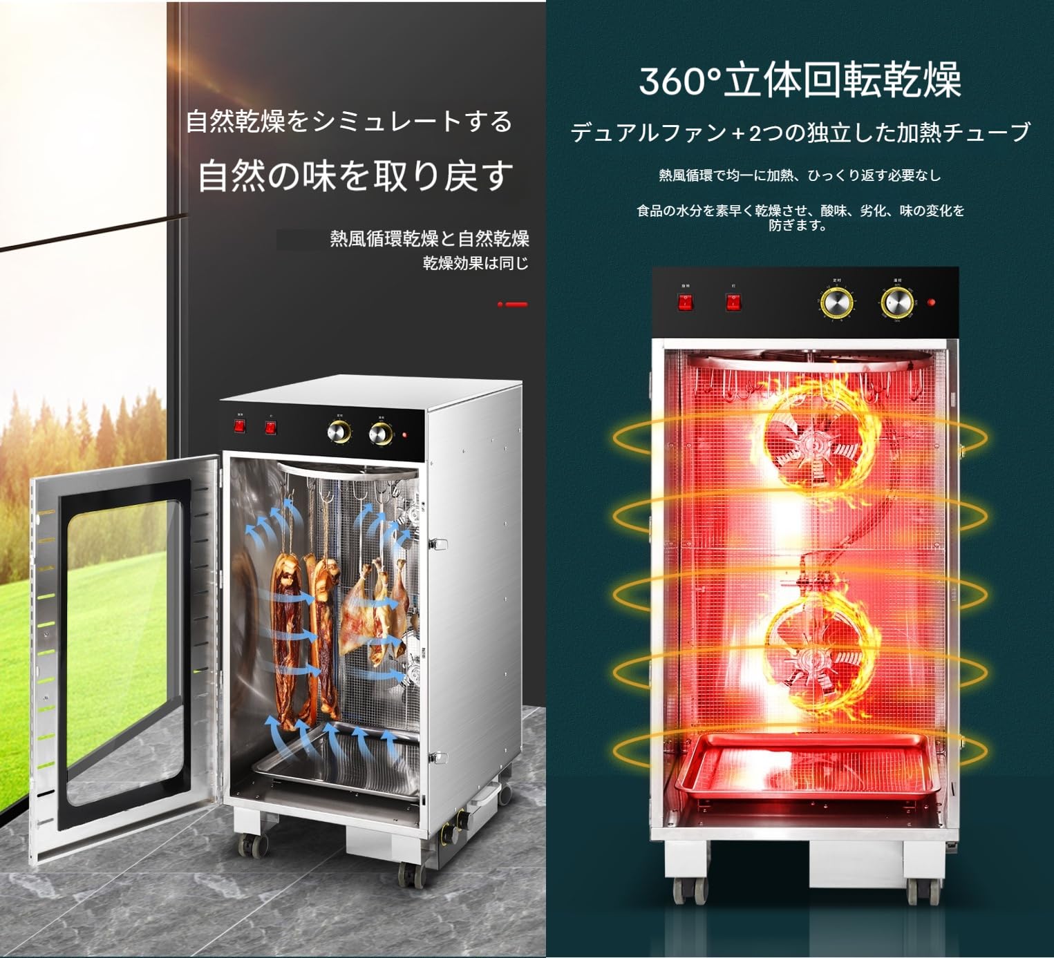 Amazon.co.jp: TVT フードドライヤー 業務用ソーセージ乾燥機 スモーク