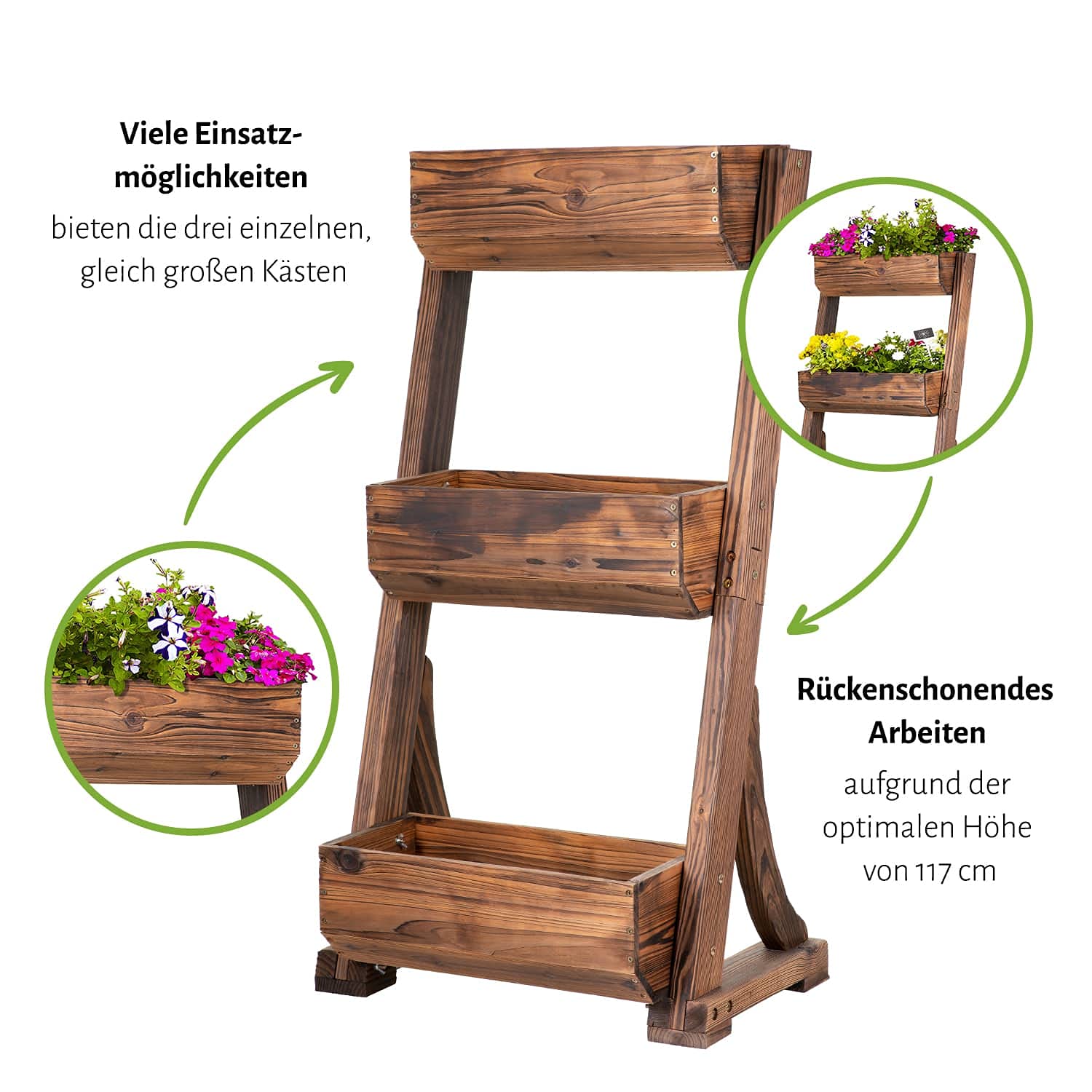 empasa Vertikales Hochbeet Raise 3" Blumenkasten Pflanzkübel Frühbeet