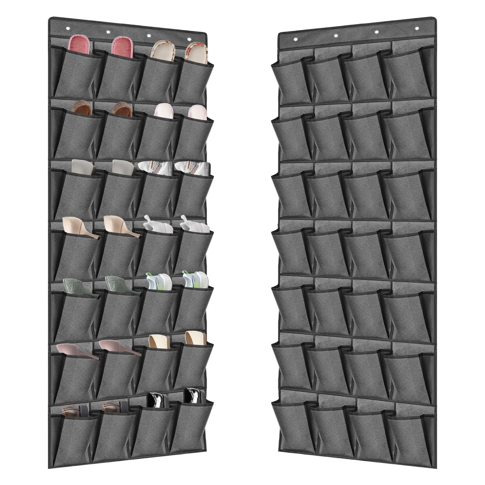 Scarpiera porta a parete con 4 ganci, organizer da appendere con 28 grandi tasche, organizer per scarpe, adatto a 14 paia di scarpe per dormitori, appartamenti e camper