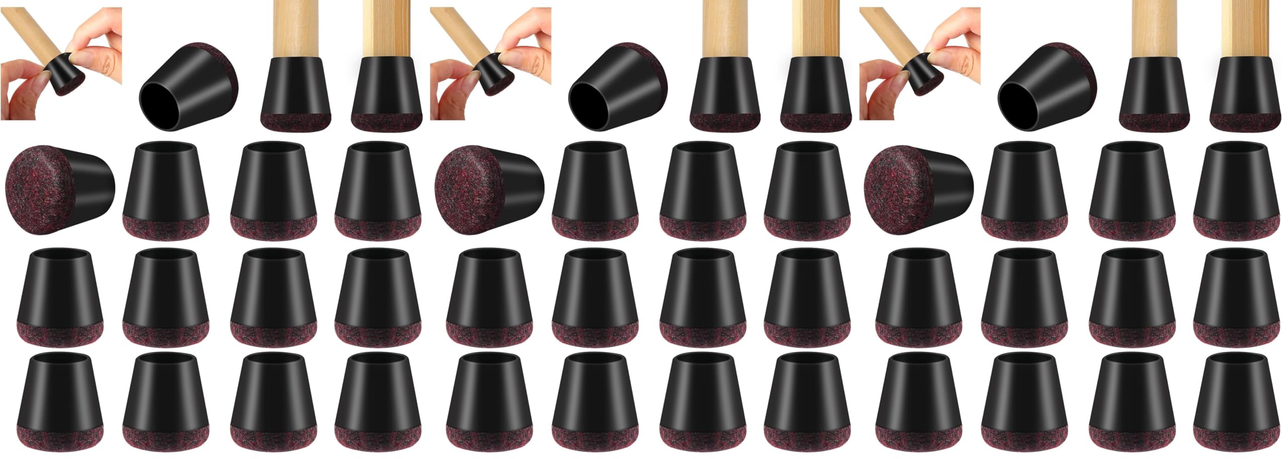 Patins pour chaises en silicone Vinabo 16 pcs de 14 à 20 mm