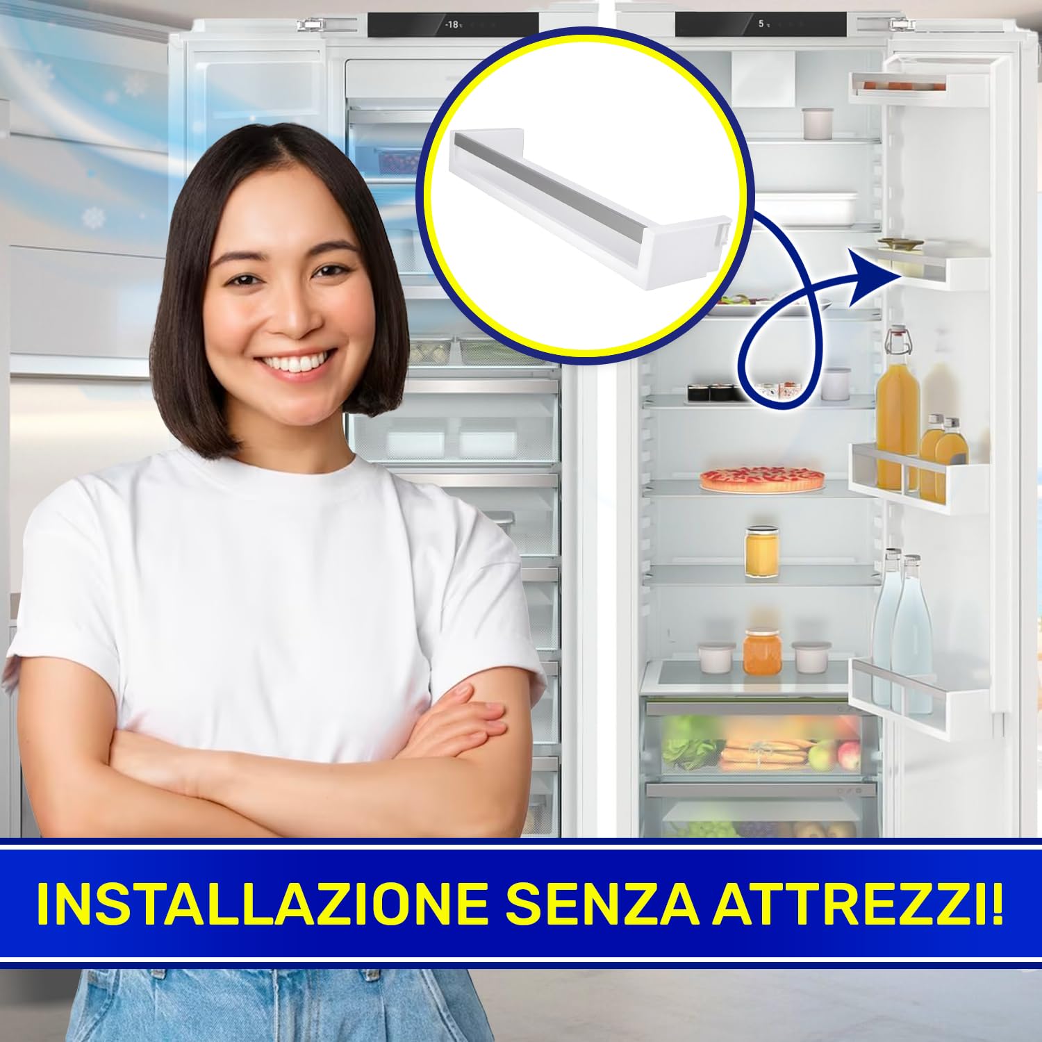 Portabottiglie Frigo 416x112x60 mm con Codice Originale 7438890 per Liebherr - Garanzia di 10 Anni - MONTERAL