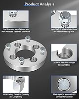 Vista 7 de ECCPP 4 adaptadores de espaciadores de rueda de 4 lengüetas de 1 pulgada, conversión de 4x110 a 4x137 10x1.25 2.913 in para 2007-2016 para Rancher