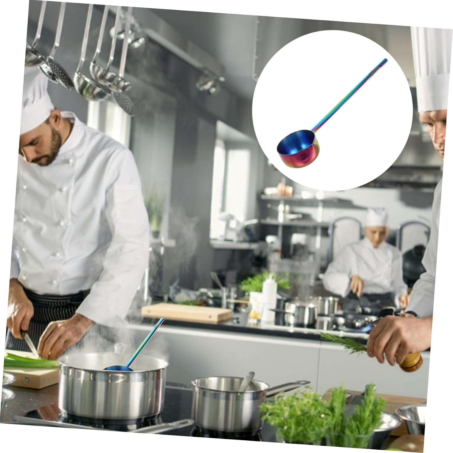Stainless Steel Soup Ladle, Serving Spoon Long Handle 75ml