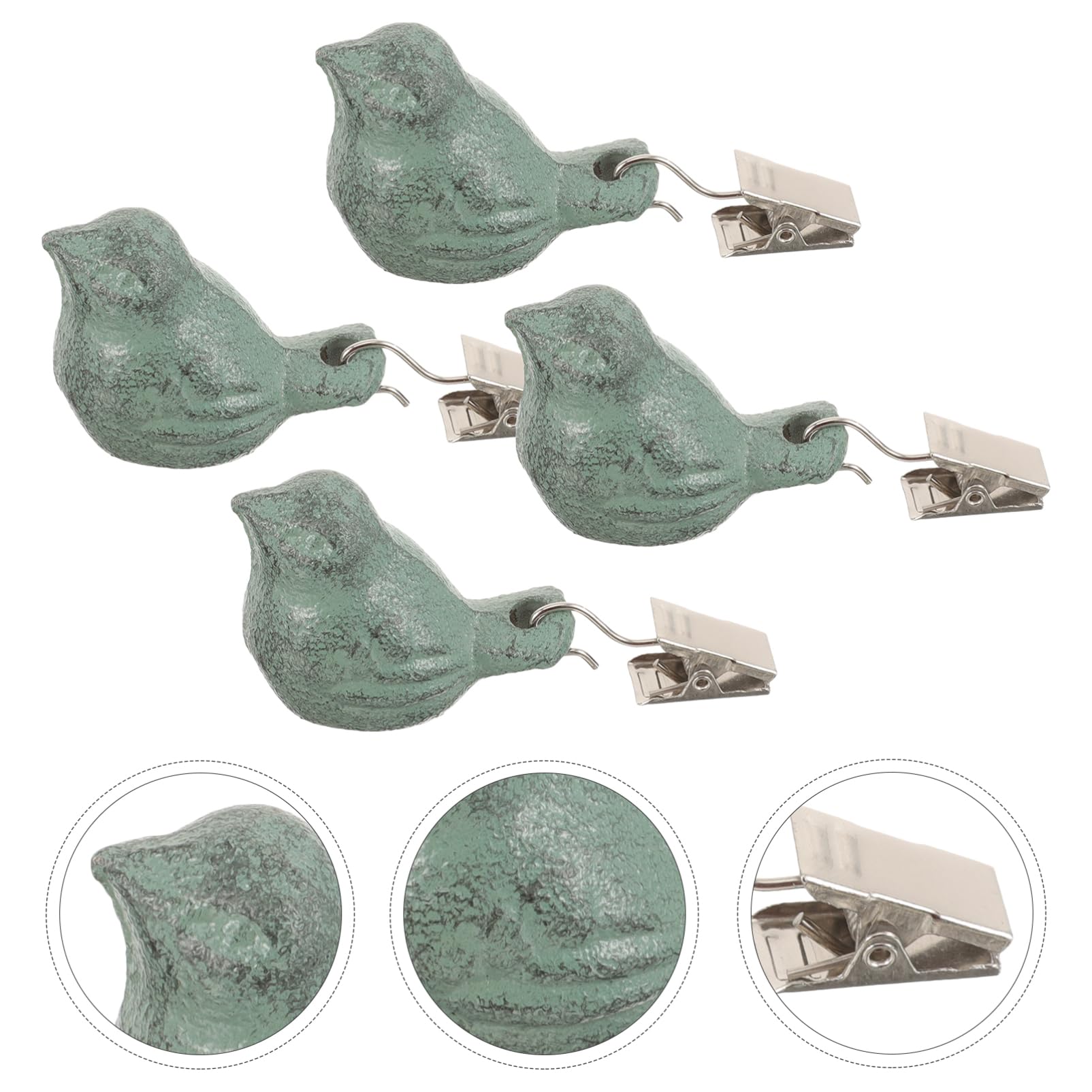 DECHOUS Set da 4 Clip Fermatovaglia a Forma di Piccolo Volatile in Metallo Verde, Pesi Decorativi Creativi per Tovaglie da Tavola, per Picnic All'aperto e Protezione dal Vento