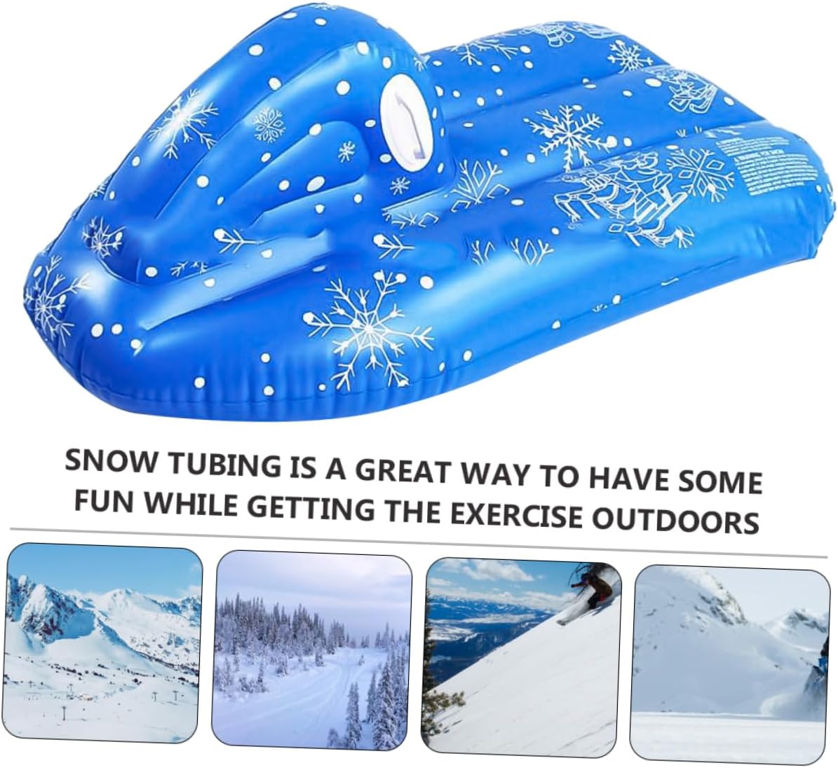 PVC Kids Skiing Toy Winter Sled Inflatable Skiing Boards Safety Handles for Endless Fun