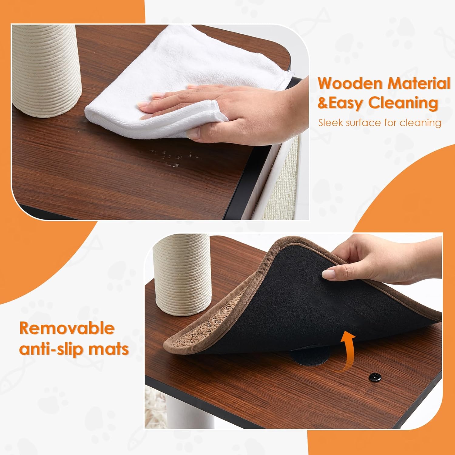 54-Inch Premium Multi-Level Modern Cat Tree & Tower - Unique Design Indoor Cat Condo with Scratching Posts, Hammock, Top Perch & Interactive Drop Ball Toy