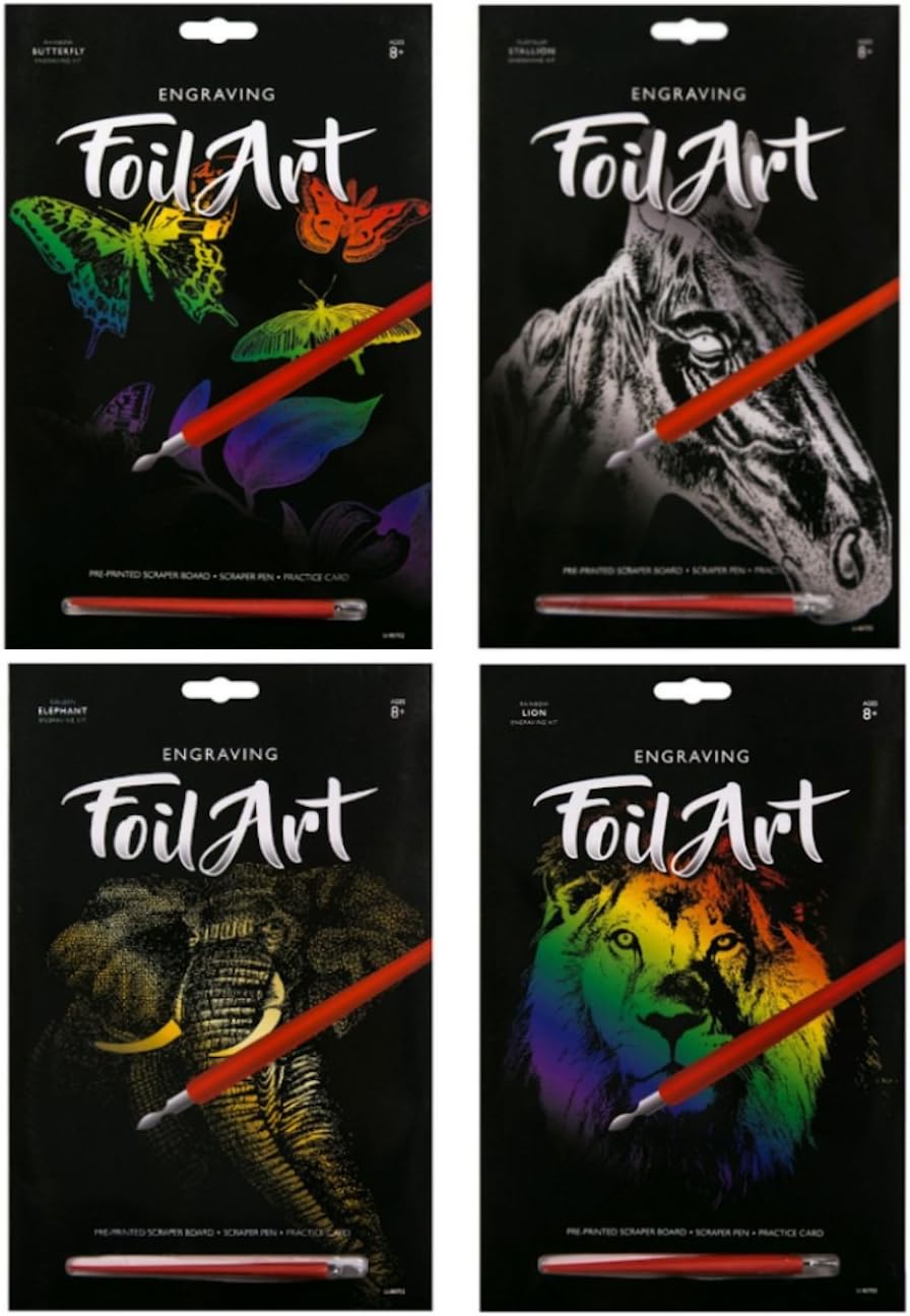 CRAFTY KIDZ Engraving foil art kit in 4 diferent designs