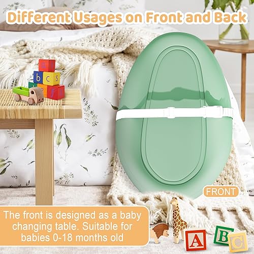 Miniatura 7 de Cambiador de bebé, cambiador de pañales inflable con correa de seguridad extraíble, TPU suave, plegable y portátil, cambiador para tocador, viajes,