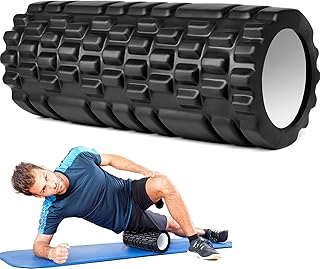 Foam Roller, Vylaier Rullo Massaggio Muscolare per Yoga, Pilates, Stretching, Roller Pilates Massaggio Gambe, Schiena e Braccia, essenziale per rilasciare le tensioni muscolari - 33x14cm