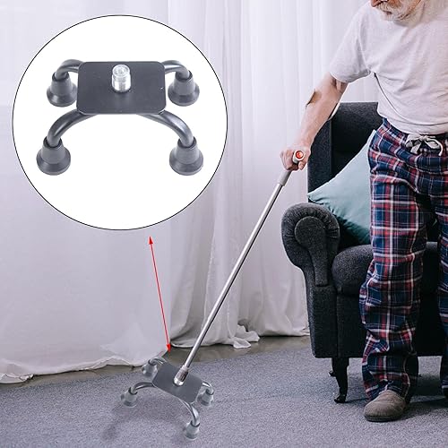 Miniatura 5 de Puntas de goma para bastones  Almohadillas universales de 4 patas de soporte cuádruple para mayor estabilidad  Se adapta a la mayoría de bastones y