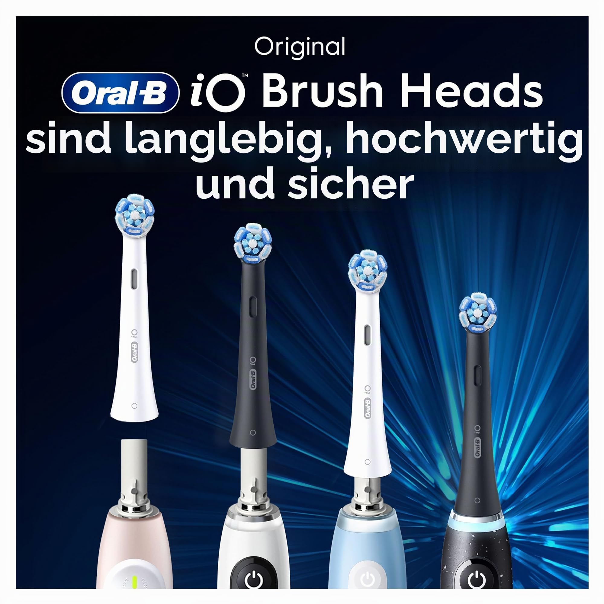 Oral-B Ultimate Clean Ersatzbürsten, Schwarz, Tiefenreinigung, Entfernung von Zahnbelag, runde Bürste für elektrische Oral B iO, 8 Stück