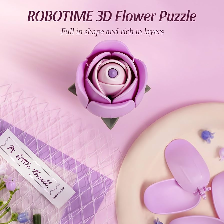 Amazon.com: ROBOTIME 3D Puzzle Flower Lavender Rose AF021