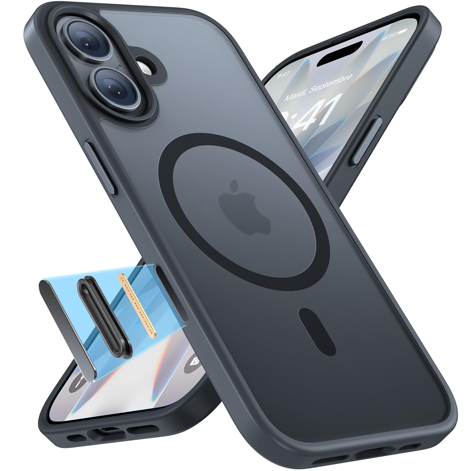 Miracase Magnetisch für iPhone All Series Hülle mit Magsafe [TOP Militärschutz & Magnetkraft] Stoßfest Kratzfest mit Samtiger Haptik Extrem Langlebig Handyhülle für iPhone