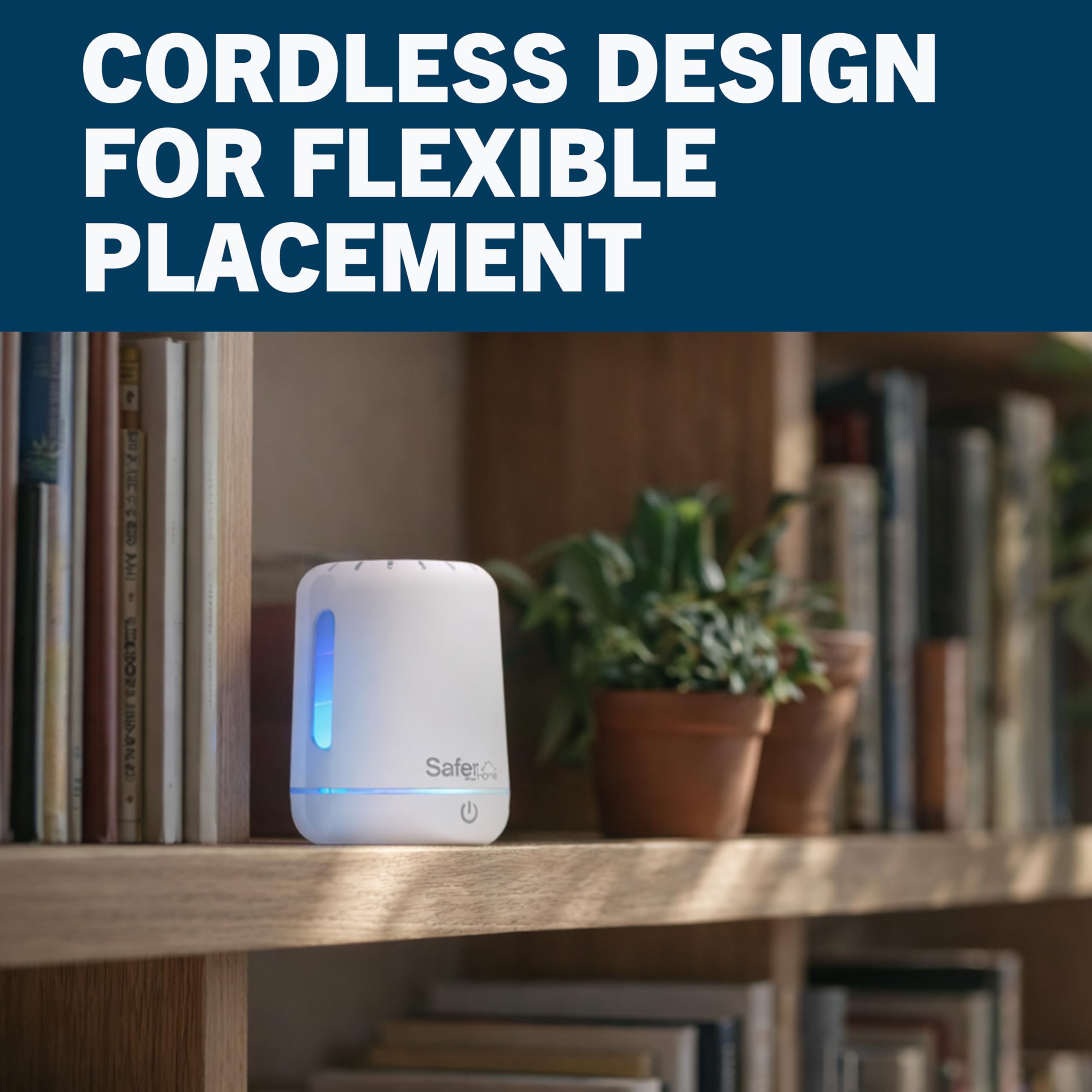 Safer Home Catch - Trappola wireless per insetti volanti a 360°, luce LED UV, senza sostanze chimiche, batteria ricaricabile da 10 giorni, trappole efficaci per mosche di frutta per interni, trappole
