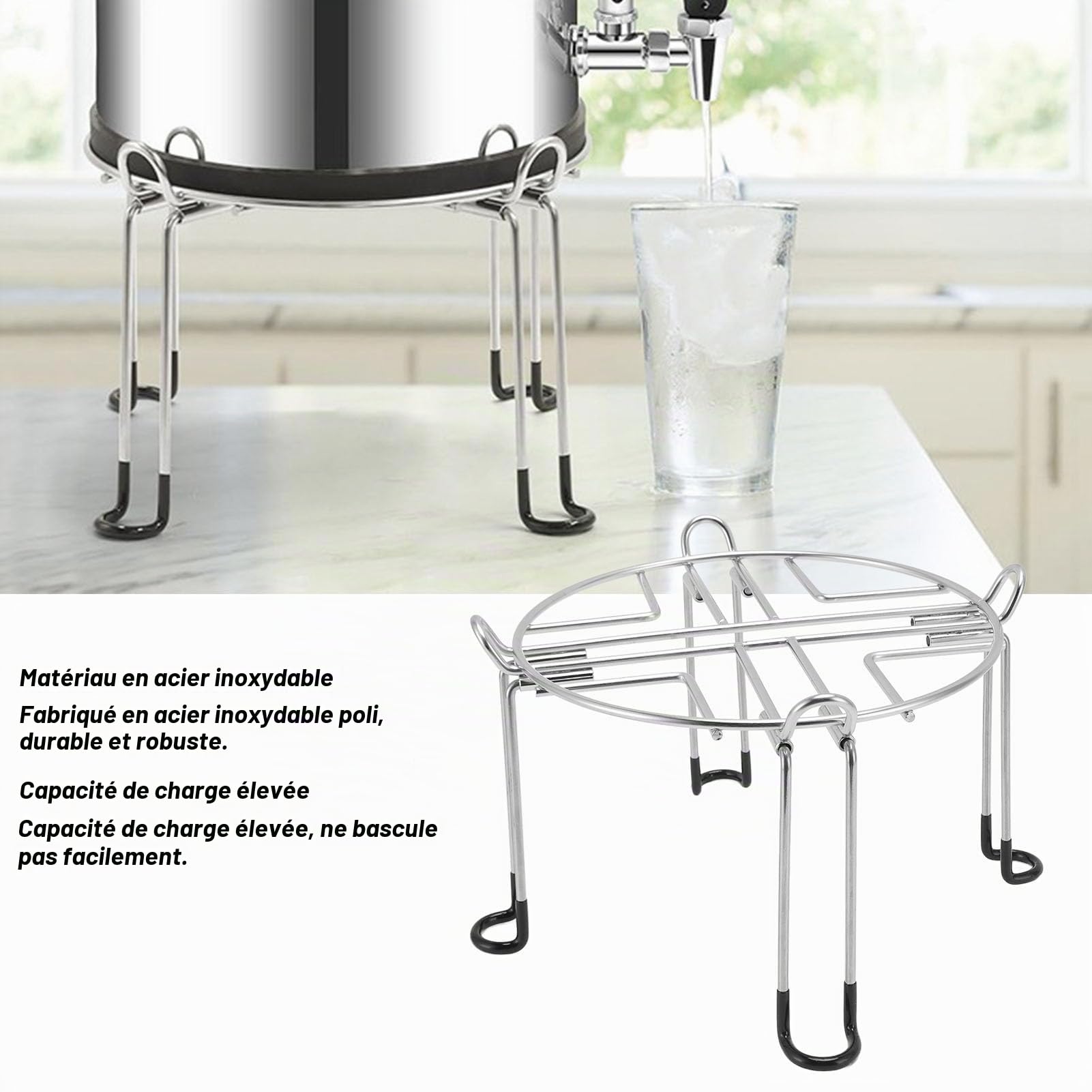 Support de Filtre à Eau Robuste en Acier Inoxydable pour Big, Travel, Royal avec Pieds Amovibles, 6 Pouces de Hauteur, 9 Pouces de Diamètre pour les Systèmes de Filtration