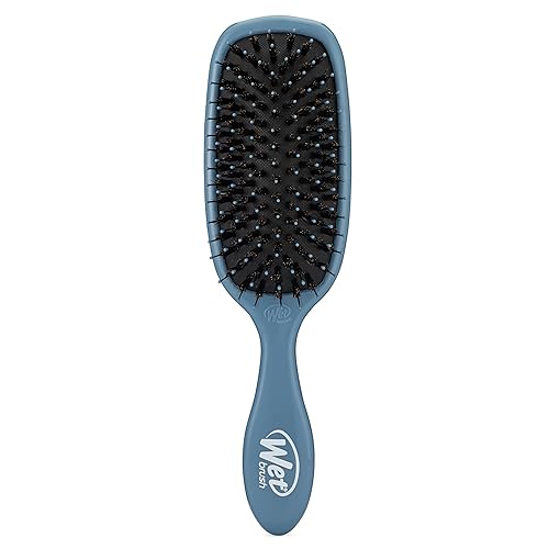 WetBrush Shine Enhancer Brush with Soft Intelliflex and Natural Boar Bristles to Help Distribute Hairs Natural Oils without Breaking Hair, Elemental Blue - Elemental Blue