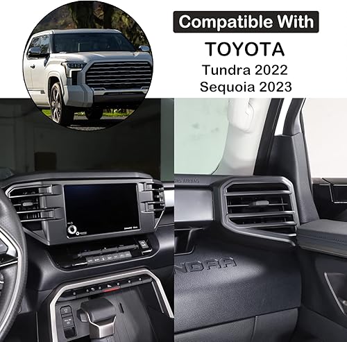 Vista 199 de Cubierta de salida de aire lateral para consola central de automóvil, compatible con Toyota Tundra 2022+ Sequoia 2023+ cubierta de panel de aire
