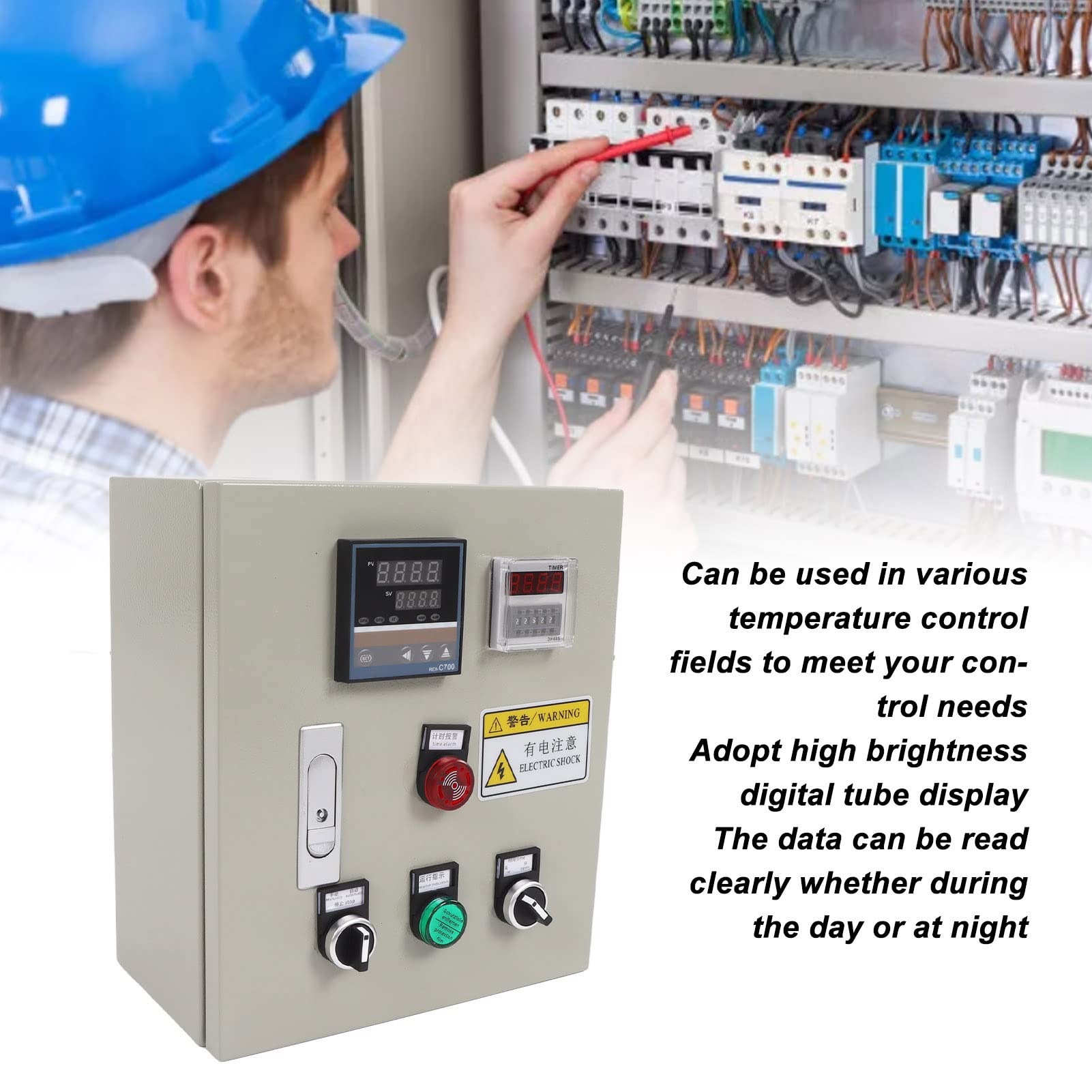 FTVOGUE Controlador de Temperatura PID AC220V Caja de Control de Termostato