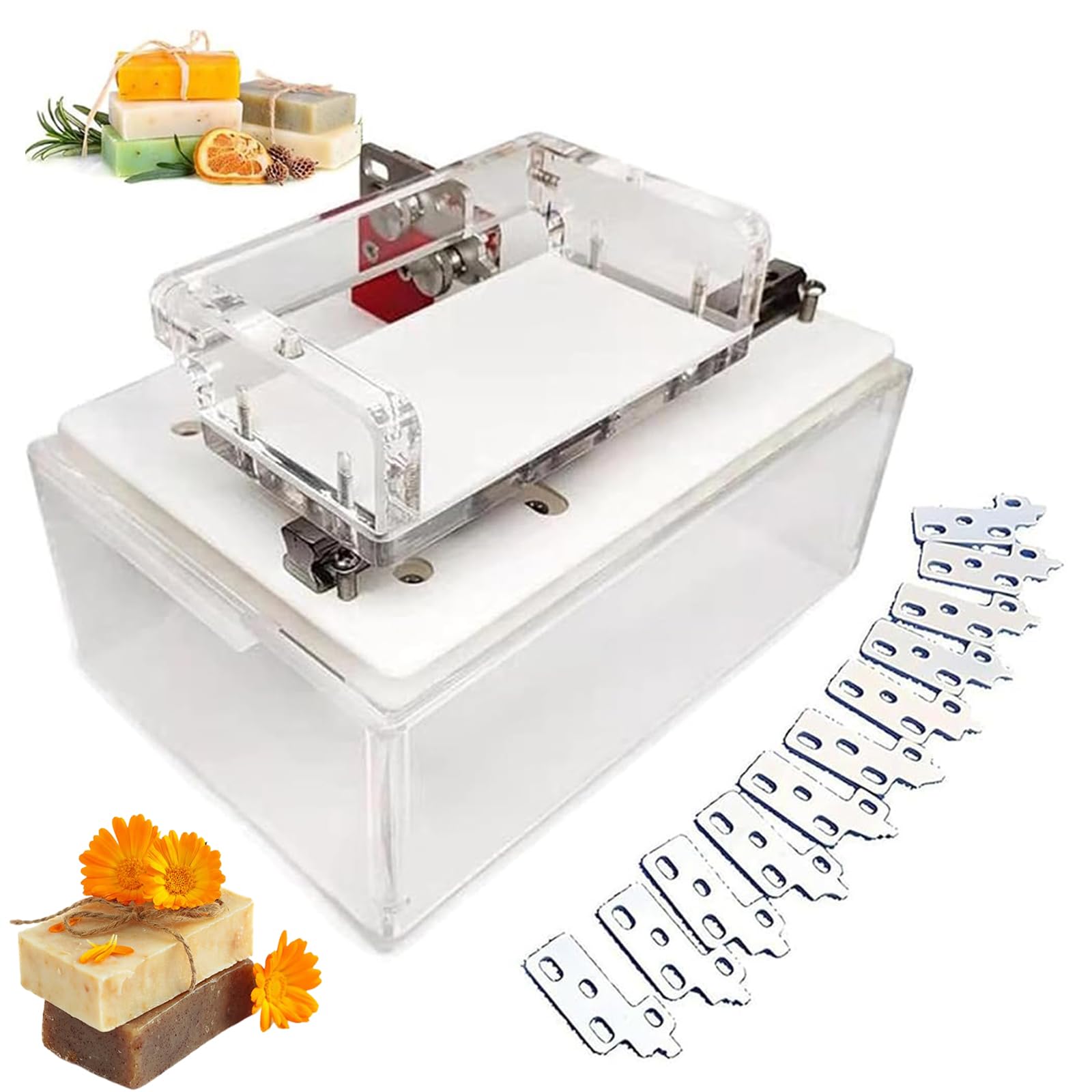 Strumento per tagliare il sapone, multifunzione regolabile fai da te con 12 coltelli per lo styling, distanza del foro regolabile per realizzare candele di sapone freddo quadrato o rotondo