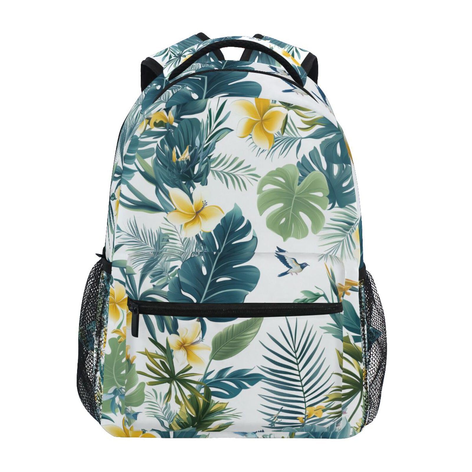 Sac À Dos Motif De Fleurs Tropicales Cartable Scolaire Classique Rucksack Loisir Sac A Dos Scolaire pour Travail École Camping