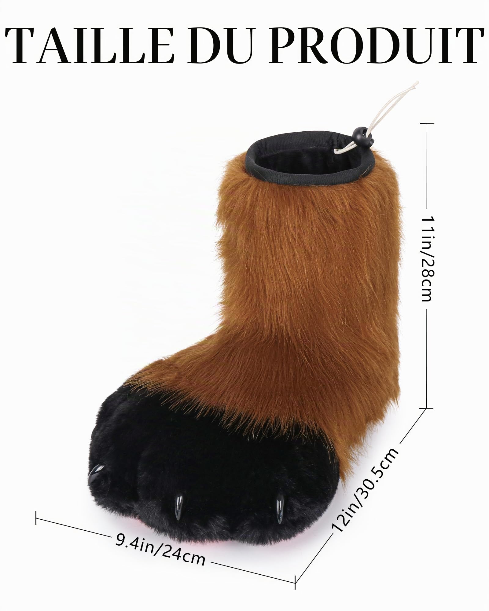 Cosplay Chat Animaux Griffes en Plastique pour Fursuit Pieds Chaussures Pattes Fourrure Chaussons Fourrure Adulte Costume Accessoires Set