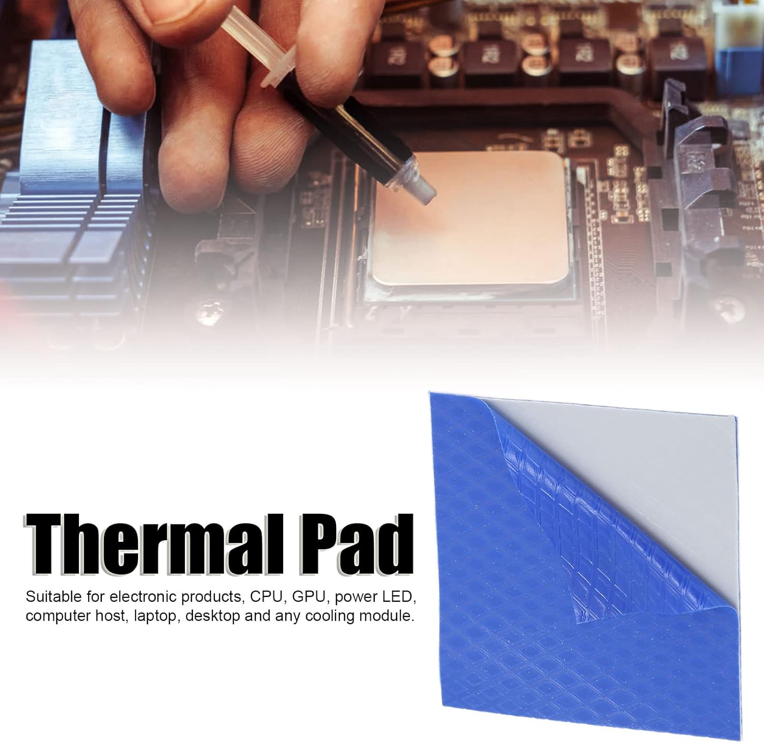 Horoper Silicone Thermal Pad Heatsink,Thermal Pad 13.8 W/mK Heat Resistance Excellent Thermal Conductivity Good Insulation Heat Sink for Laptops Desktops (40 * 40 * 3.0mm)