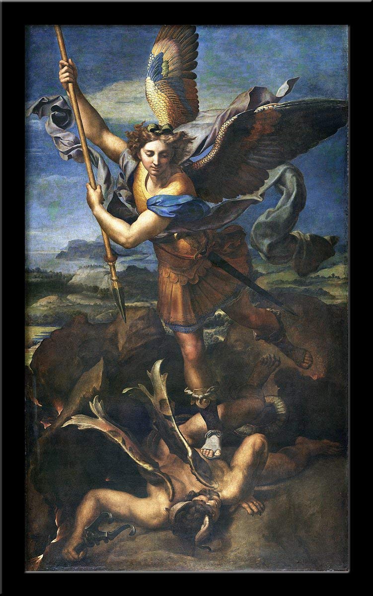 Tallenge - St. Michael Vanquishing Satan a Renaissance Art Painting by Raphael - Medium Framed Canvas(Canvas,14 x 24 inches, MultiColour) (B0874SDS4B) Amazon Price History, Amazon Price Tracker
