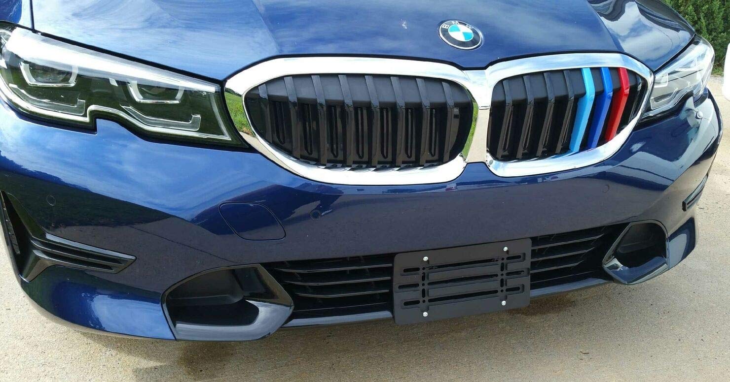 2 Front Bumper License Plate Tag Holder Mount Mounting Relocator Adapter Kit Bracket for BMW (All Models) Quantity Discount(9.95$ to 6.50$) (Each with 2 Screws + 4 Bolts & 4 Built in Nuts) (2)