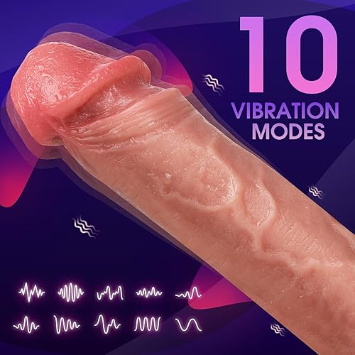 Miniatura 3 de Consolador vibrador de empuje de 8.8 pulgadas con 5 modos de empuje y rotación y 10 modos de vibración, consoladores vibradores eléctricos para