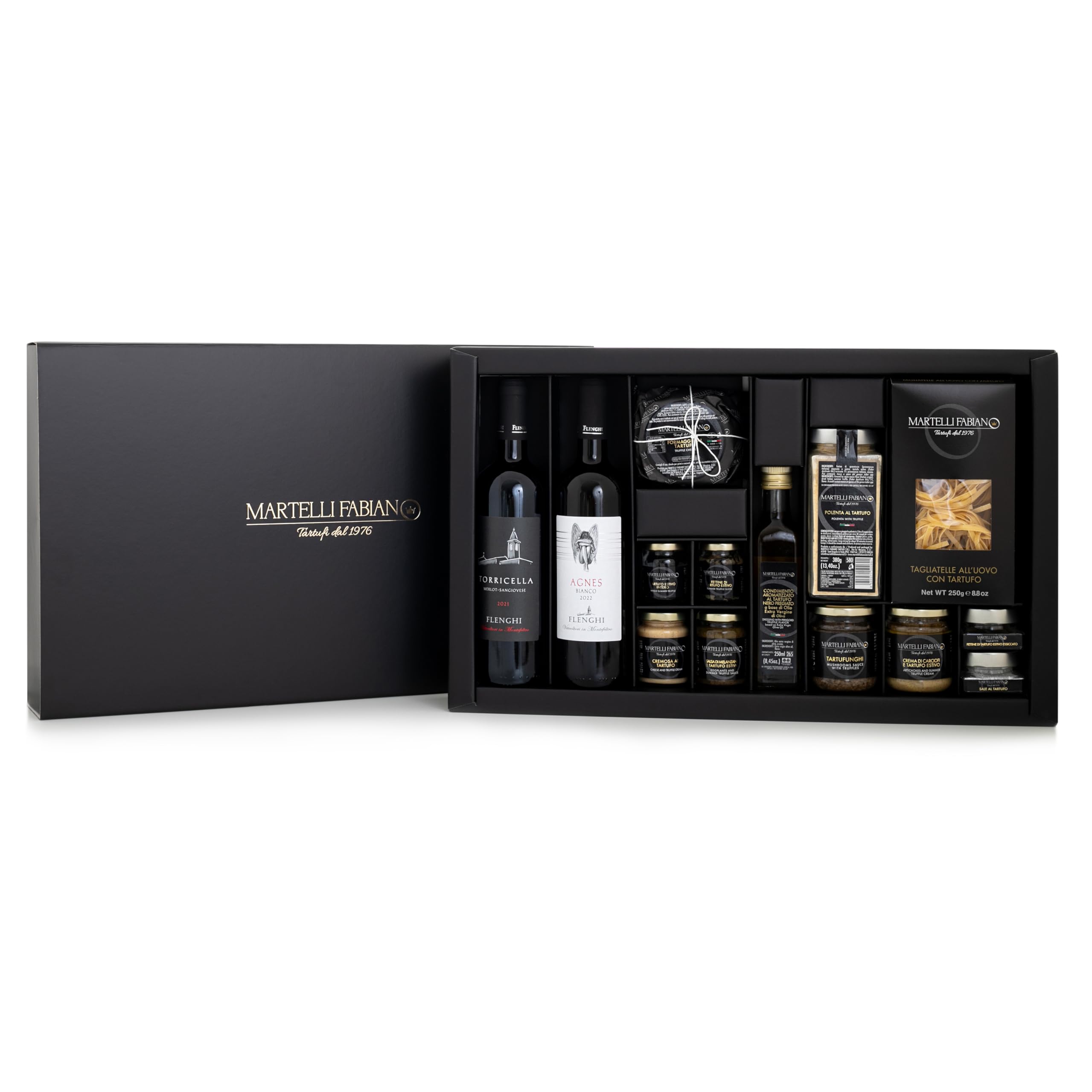 Confezione Regalo Tartufo LOS ANGELES - Cesti Natalizi Pasquali a base di Tartufo - Prodotti Tipici Artigianali - Idea Pacco Gastronomico Natale Pasqua - Truffle Gift Idea - Martelli Fabiano Tartufi