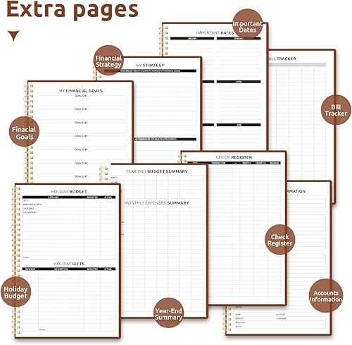Miniatura 20 de Agenda de presupuesto, libro de presupuesto mensual con cuaderno de seguimiento de gastos, organizador de facturas sin fecha y planificador