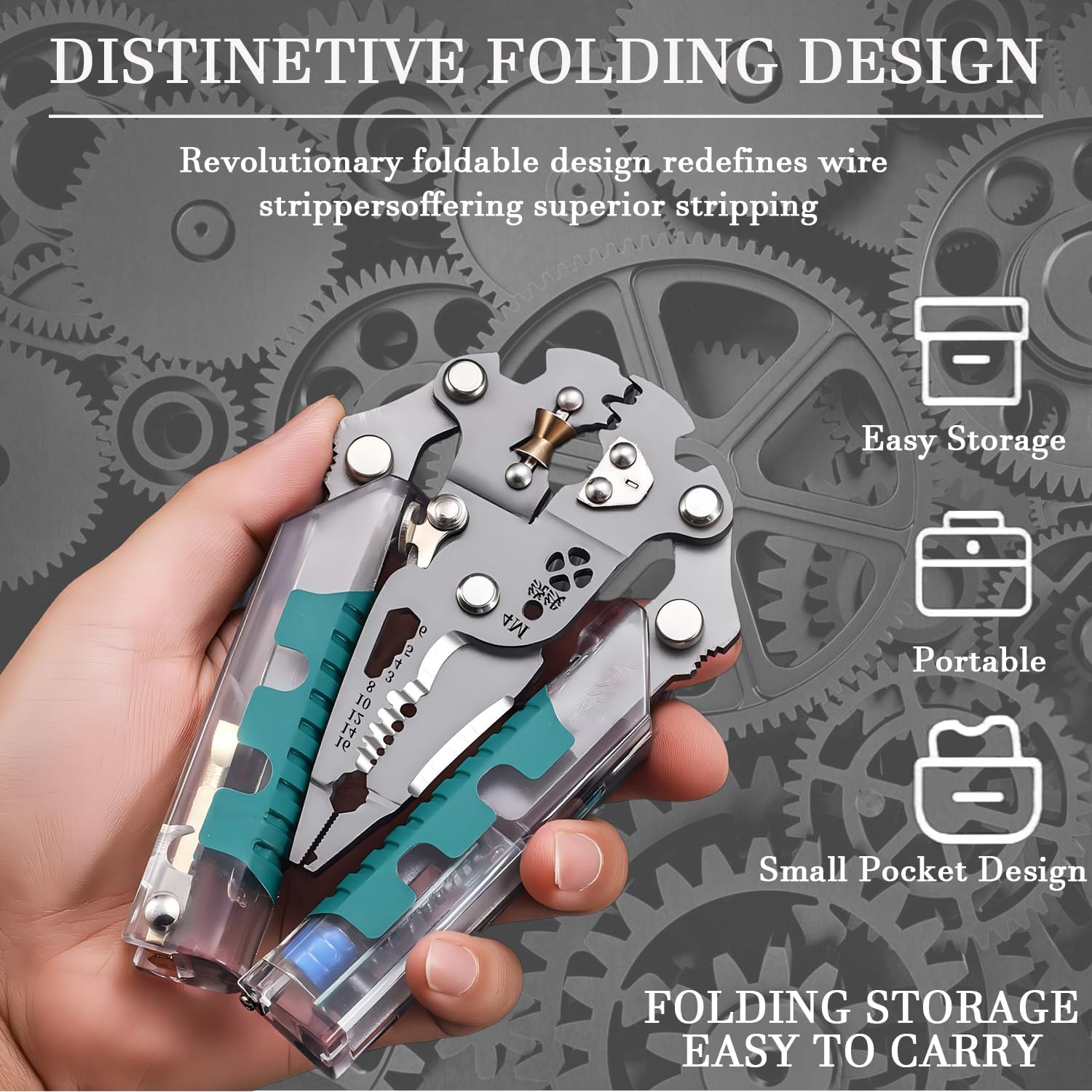 18-in-1 Folding Wire Stripper Pliers – Multifunctional Tool with Voltage Detector, Crimper & Stylus Screwdriver for Cutting, Stripping & Pulling Wires