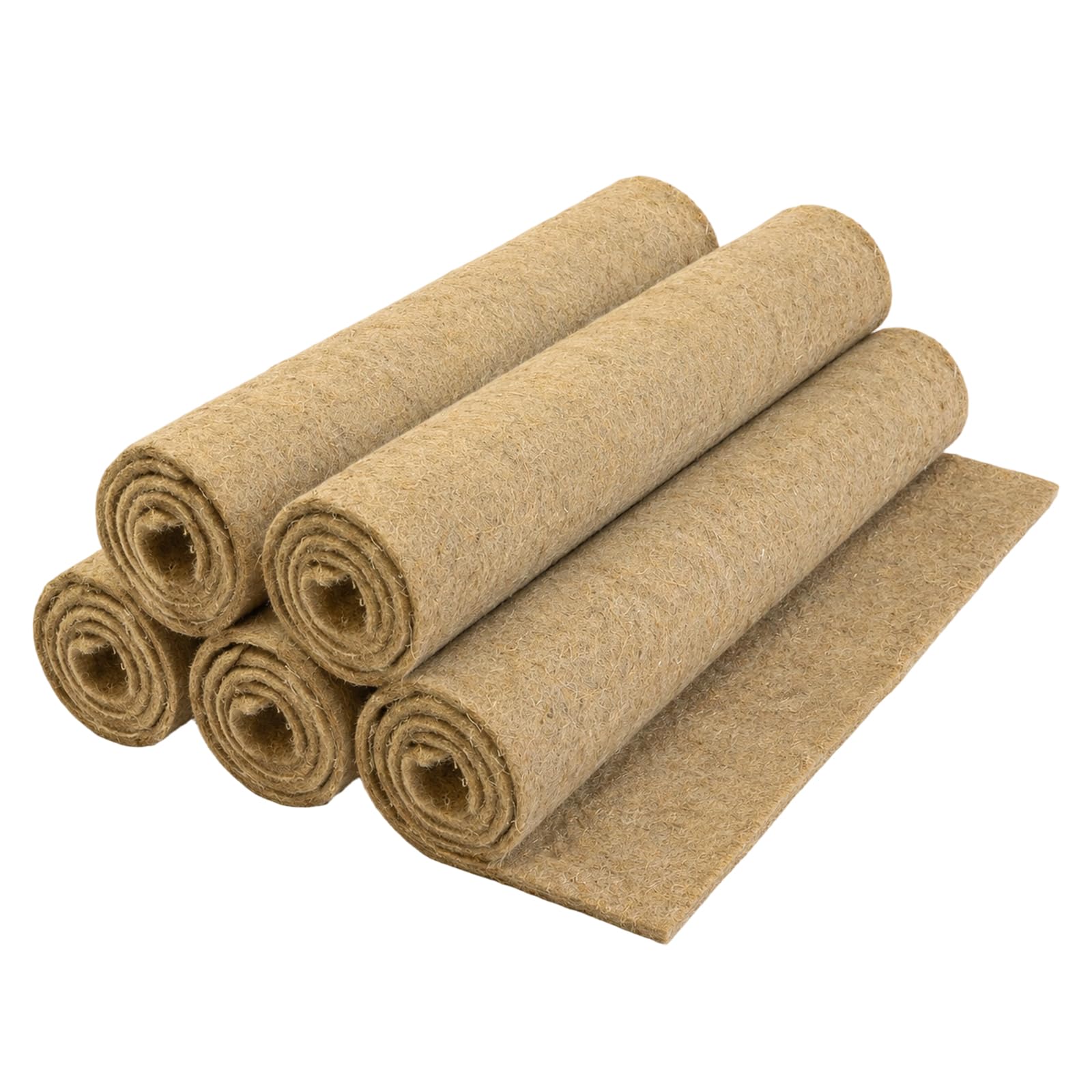 Lot de 5 Tapis de Chanvre pour Rongeurs,100x50cm Tapis Litière Chanvre Naturel,5mm d'épaisseur,Fond de Cage pour Rongeurs,Cochons d'Inde,Lapins,Hamster