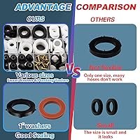 Vista 5 de KEZE Kit surtido de 233 piezas de arandelas de plomería y grifería para reparación de grifos de jardín exteriores, llaves de manguera, divisores