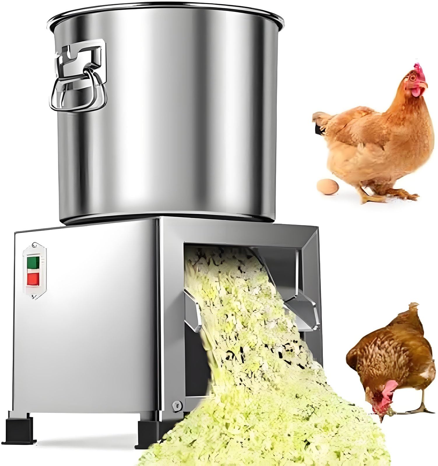 Tritatutto commerciale per verdure da 1800 W, tritacarne per allevamento domestico da 3500 giri/min, 50–120 kg/h, processore di mangimi per pollame per la lavorazione di mangimi per polli e anatre