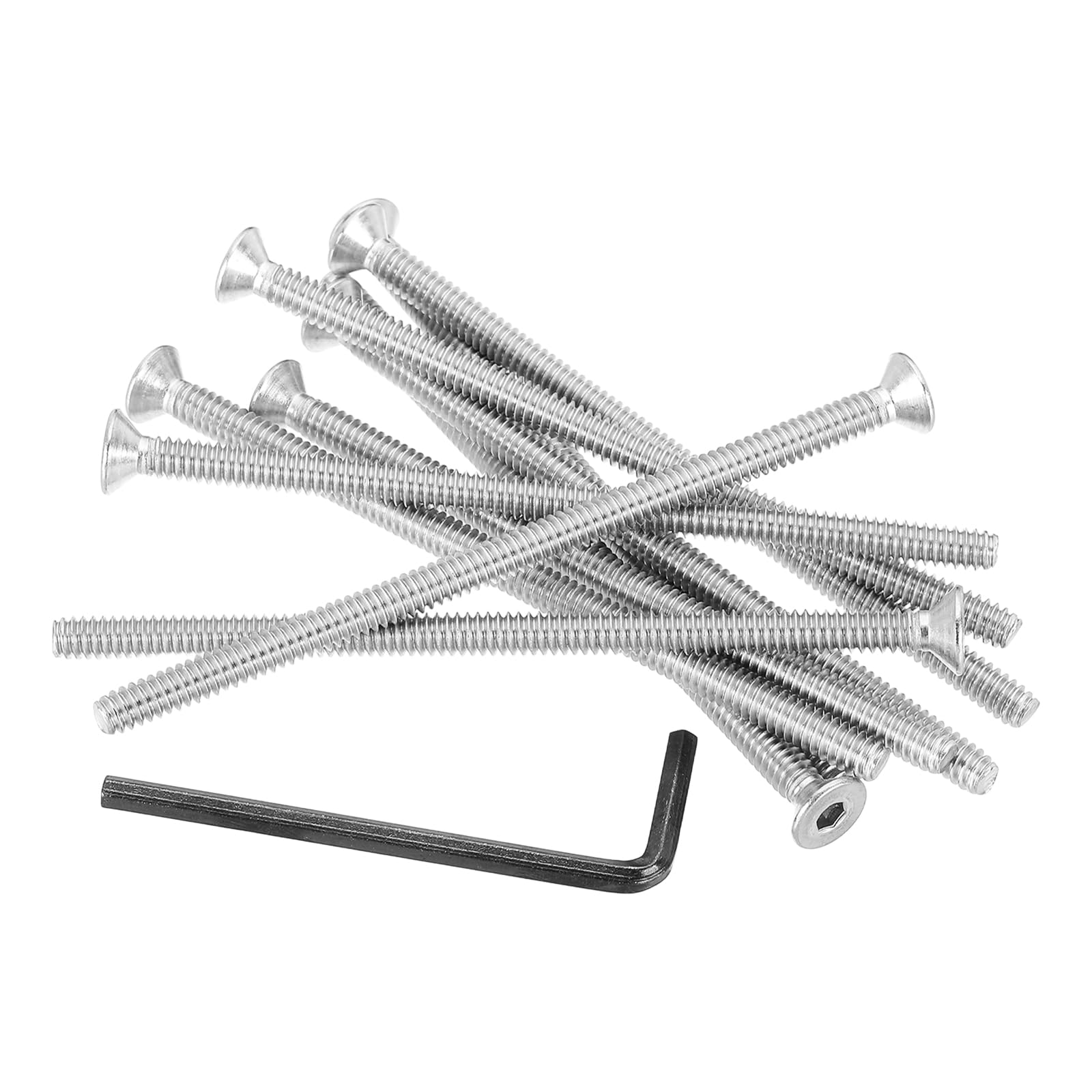 PATIKIL #10-24 x 3-3/4" Flat Head Socket Cap Screws, 10 Pcs Countersunk Bolts Head Machine Screws 304 Stainless Steel (18-8) UNC Socket Drive Bolt Fasteners for Industry Machinery