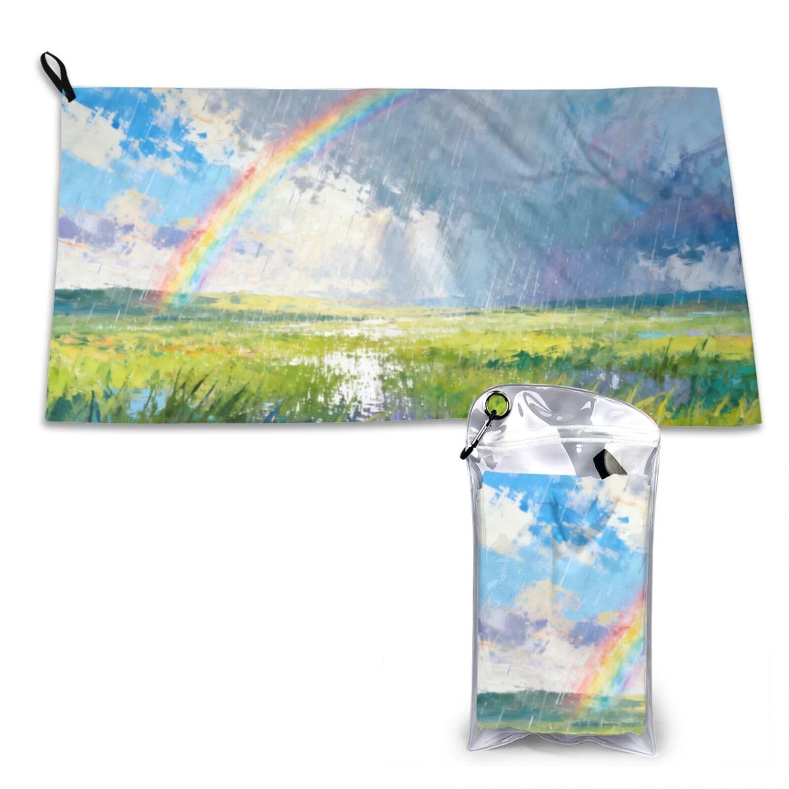DUYKIMQW grassland Print Quick Dry Towel 16x31.5in White
